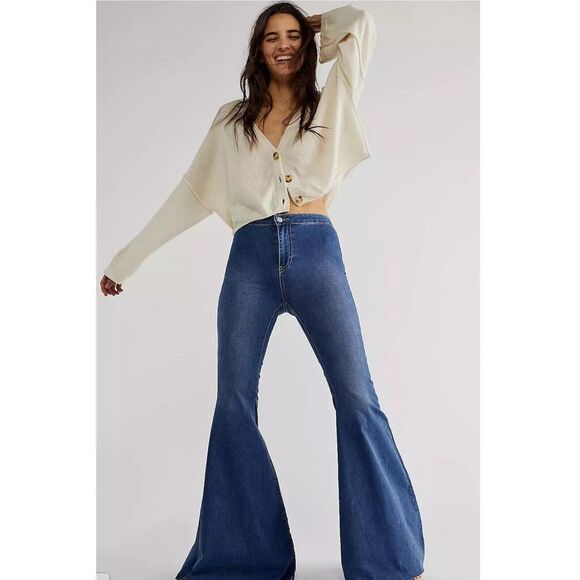 Free People Denim - FREE PEOPLE | Just Float on Flare Jeans in Jericho Blue NWT High Rise Denim 27